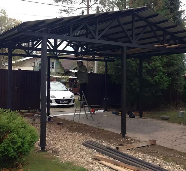 Винтовые сваи для навеса в Алексине