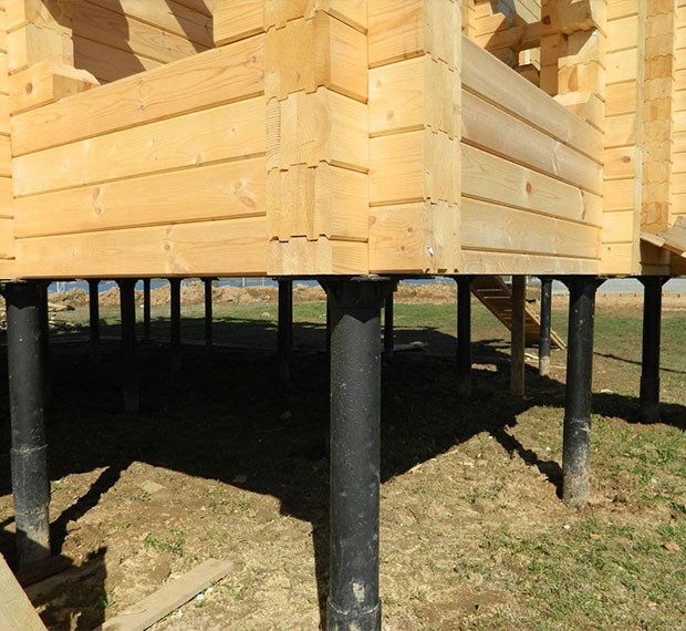 Винтовой фундамент под дом из бруса в Алексине